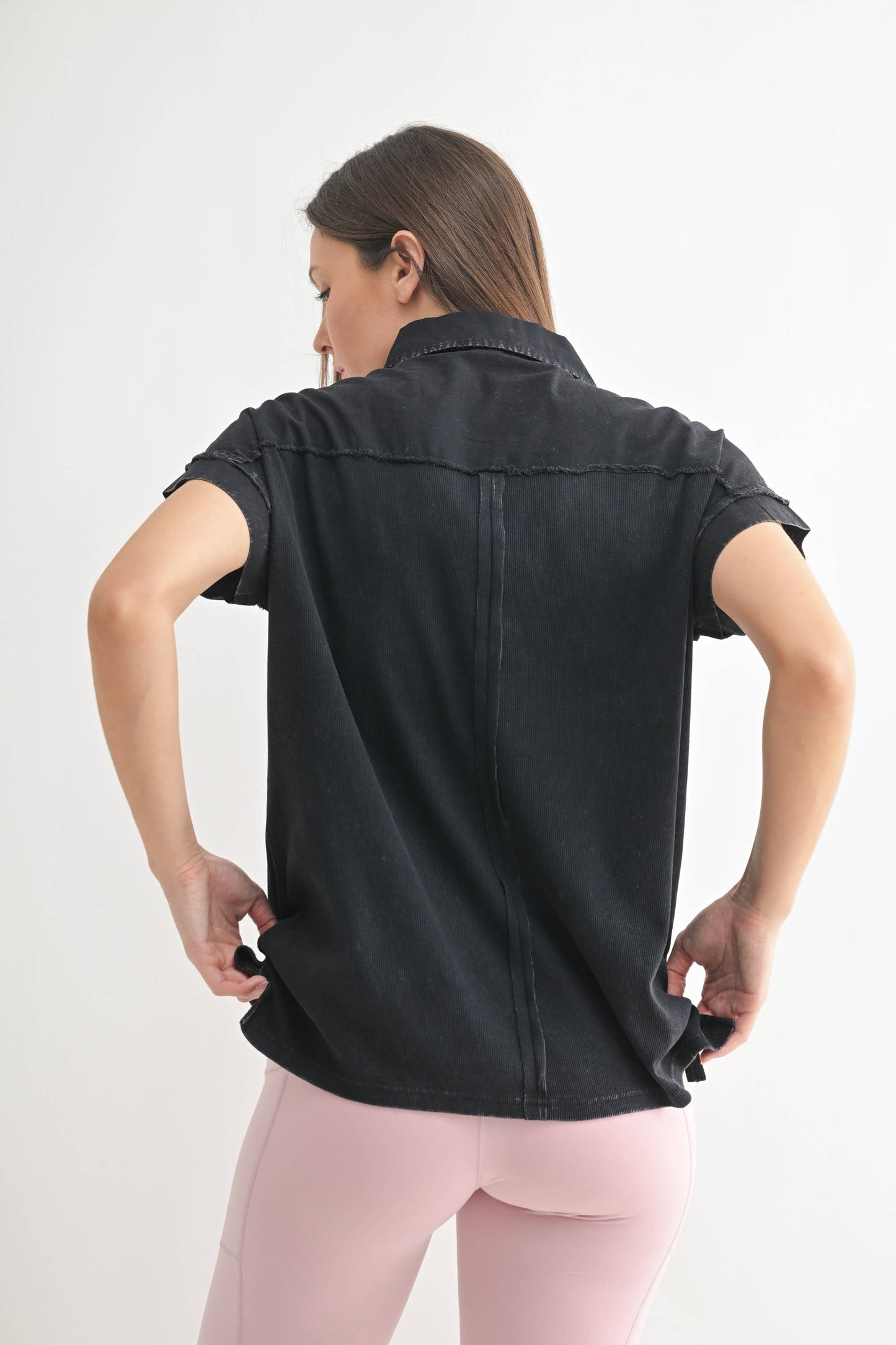 Mineral Wash Half Button Tee