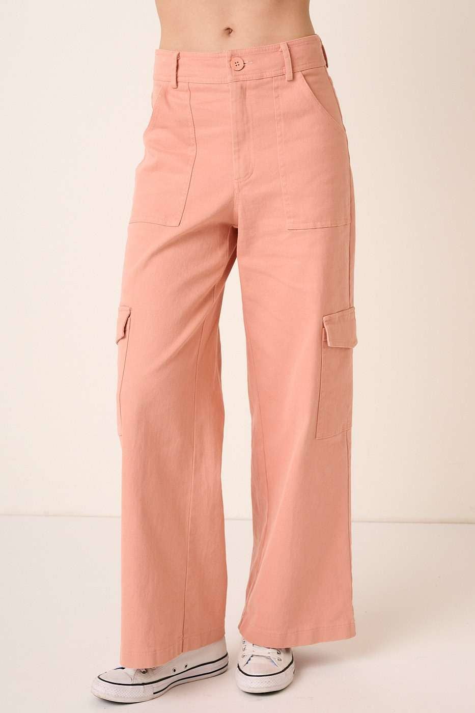 CARGO WIDE LEG HIGH WAISTED PANTS