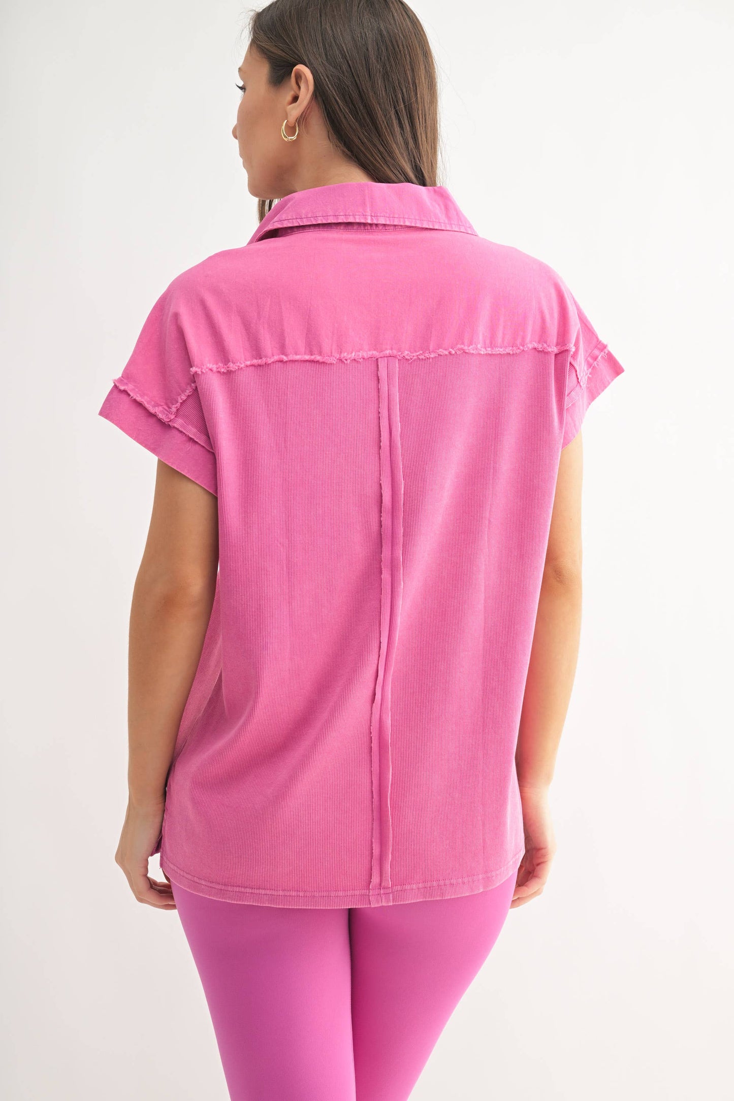 Mineral Wash Half Button Tee