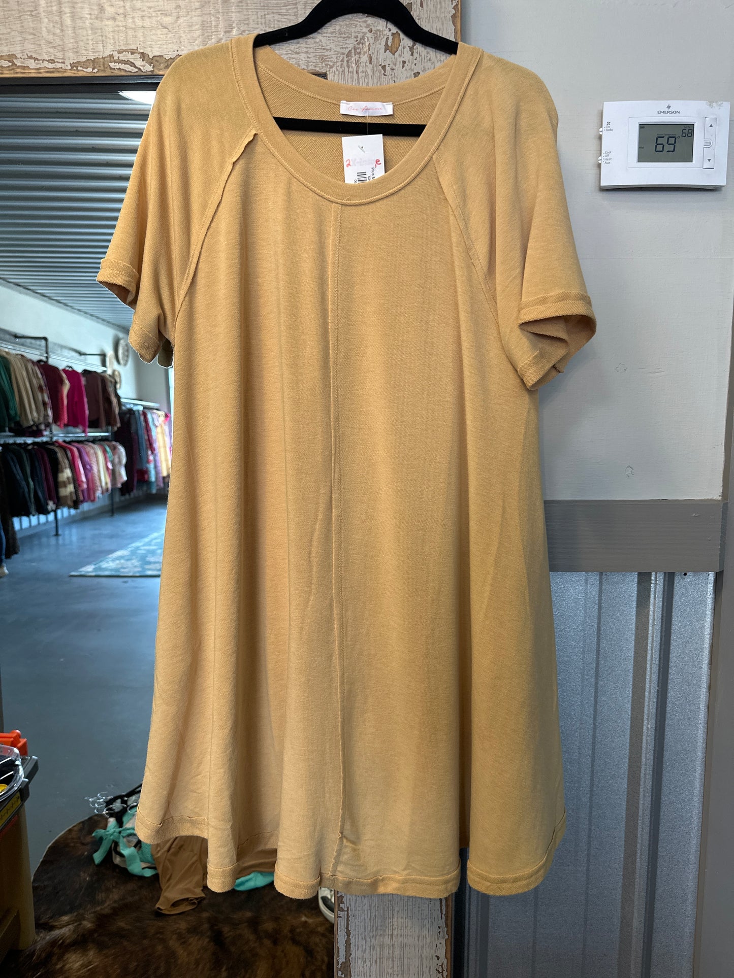 plus mustard dress