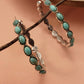 WESTERN TURQ STONE HOOP EARRINGS