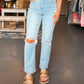 High Rise Straight Back Pockets