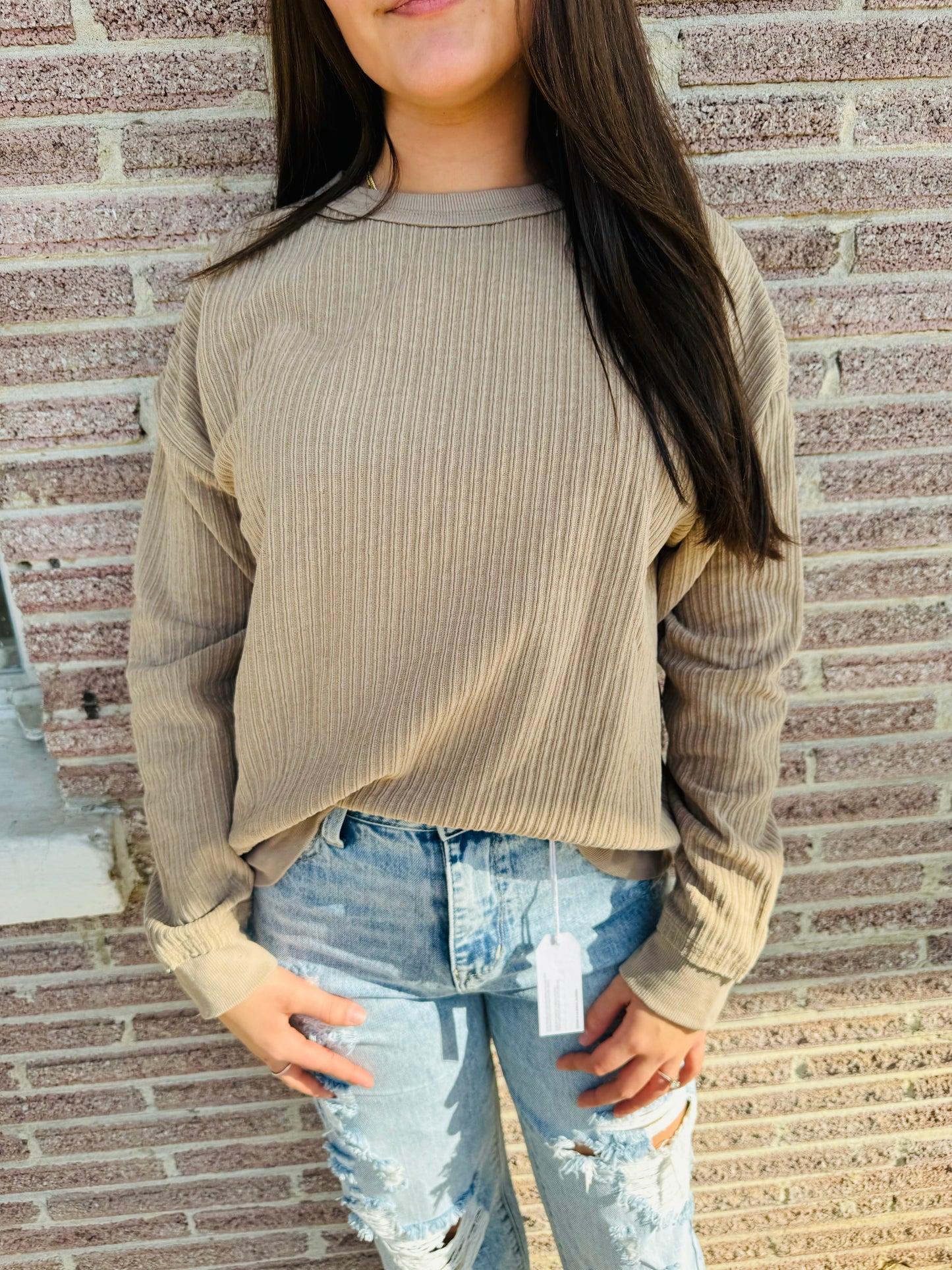 Mocha Oversized Knit Top