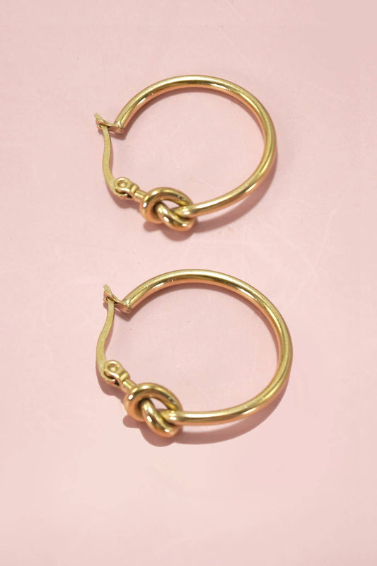 18K STAINLESS STEEL WATERPROOF TARNISHFREE  HOOPS