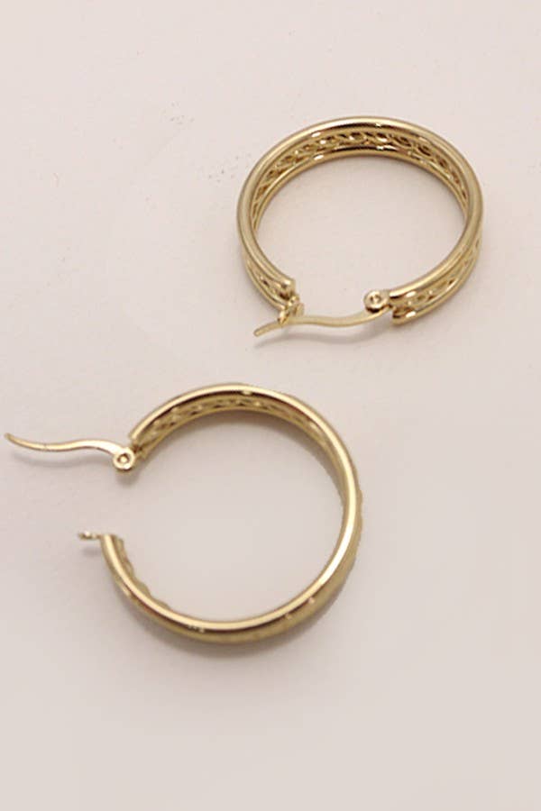 18K STAINLESS STEEL WATERPROOF TARNISH FREE HOOPS