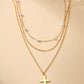 18K STAINLESS STEEL TARNISH FREE CROSS NECKLACE
