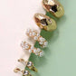 TRIO PEARL DIAMOND CUT HUGGIE HOOP EARRINGS