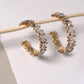 BAGUETTE RHINESTONE HOOP EARRINGS