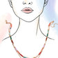 MULTI BEADED BOW CHARM DOUBLE LAYER NECKLACE
