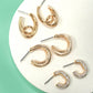 TRIO HUGGIE HOOP RHINESTONE TITANIUM POST EARRINGS