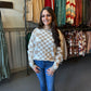 Lexee Checkered Round Neck Sweater