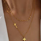 18K STAINLESS STEEL TARNISH FREE CROSS NECKLACE