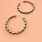 WESTERN TURQ STONE HOOP EARRINGS