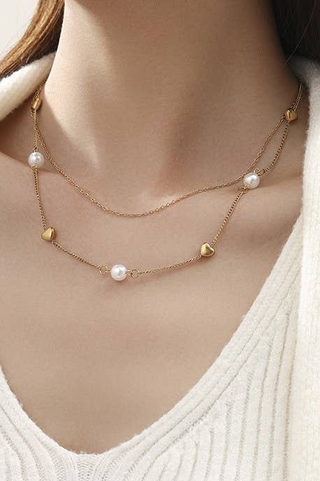 18K STAINLESS STEEL TARNISH FREE LAYERED NECKLACE