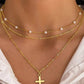 18K STAINLESS STEEL TARNISH FREE CROSS NECKLACE