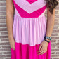 Multi Pink Midi Dress