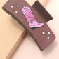 JUMBO FAUX LEATHER WESTERN COWGIRL HAIR CLAW