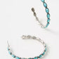 WESTERN TURQ STONE HOOP EARRINGS