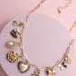 CHARM NECKLACE-BOW HEART RHINESTONE FLOWER