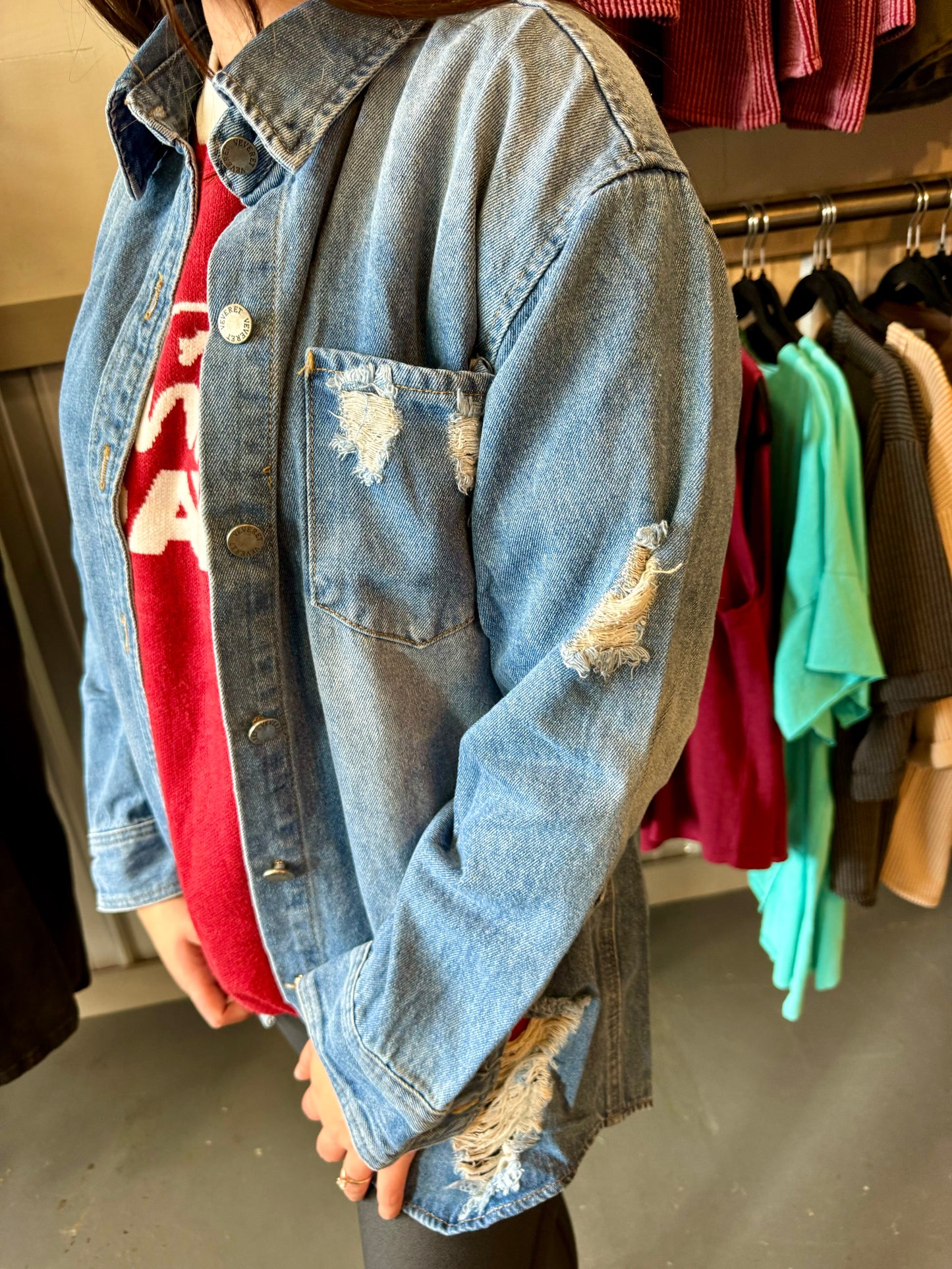 Distressed Denim Jacket