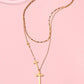 18K STAINLESS STEEL TARNISH FREE CROSS NECKLACE