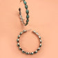 WESTERN TURQ STONE HOOP EARRINGS