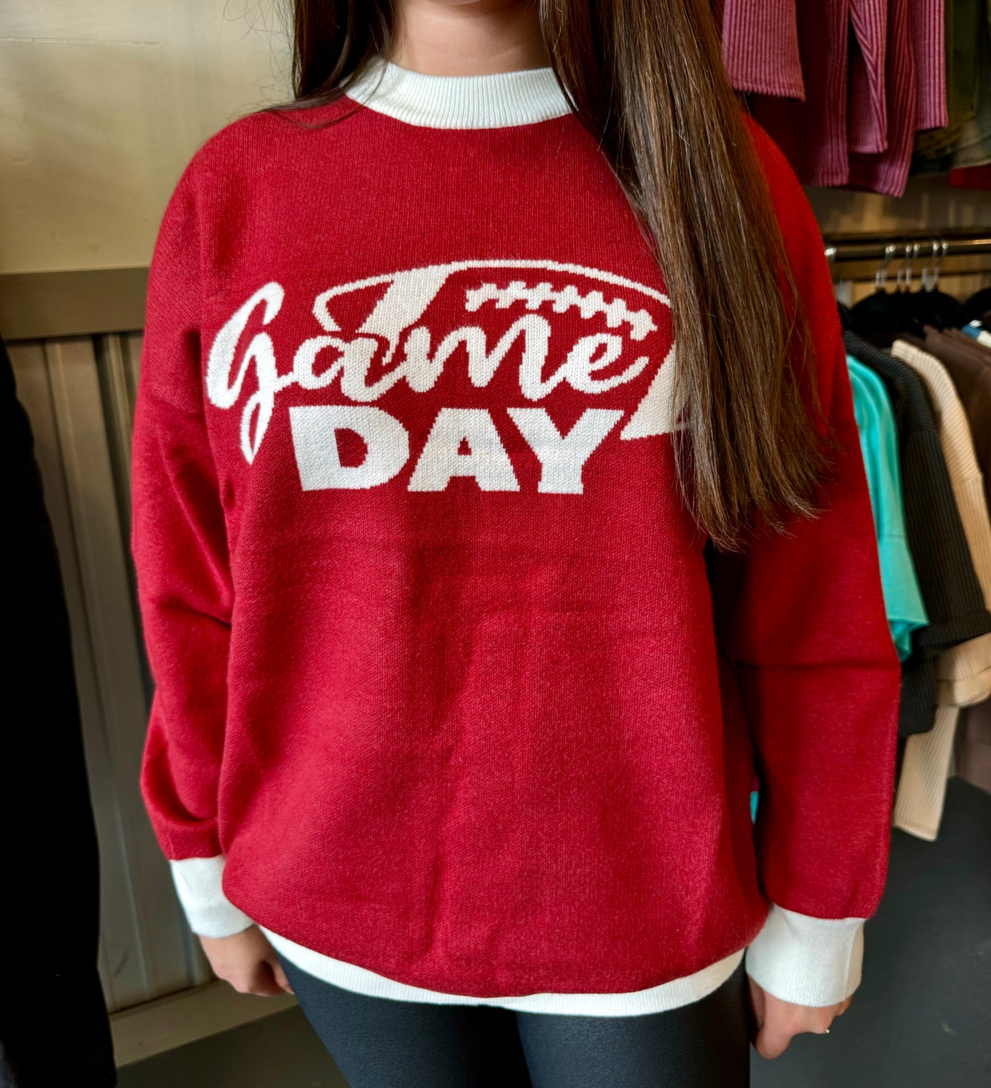 Game Day Sweater Burgundy