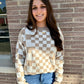 Lexee Checkered Round Neck Sweater