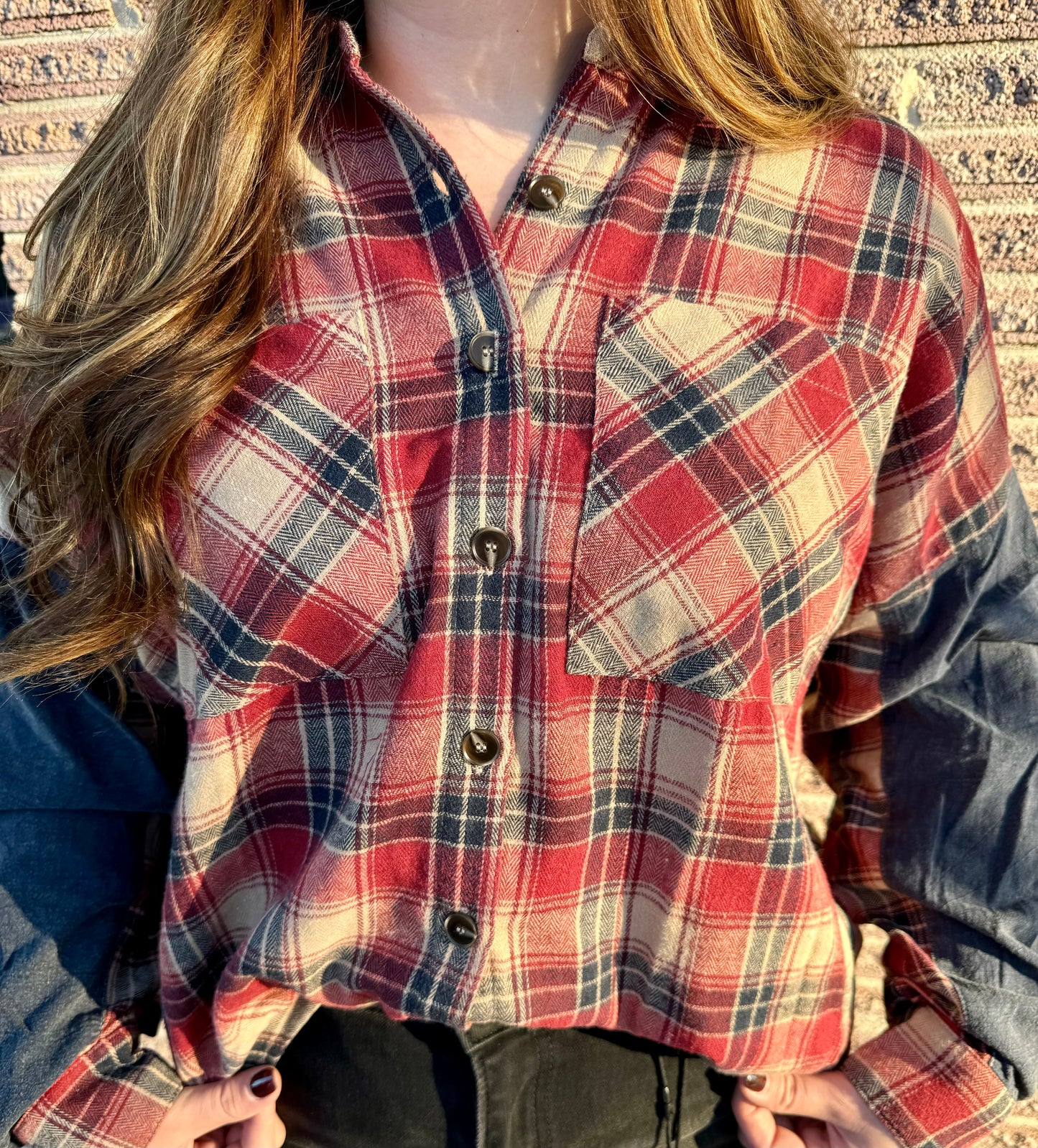 Vintage Red Plaid Button Down