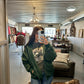 Hunter Green Oversized Hooded Half Zip