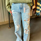 Vintage Flare High Rise Distressed Jeans