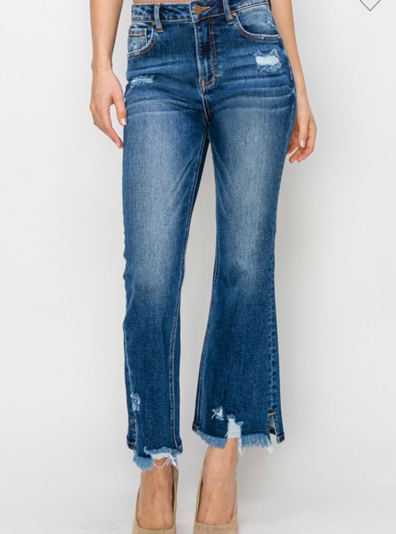 High Rise Ankle Flare jeans