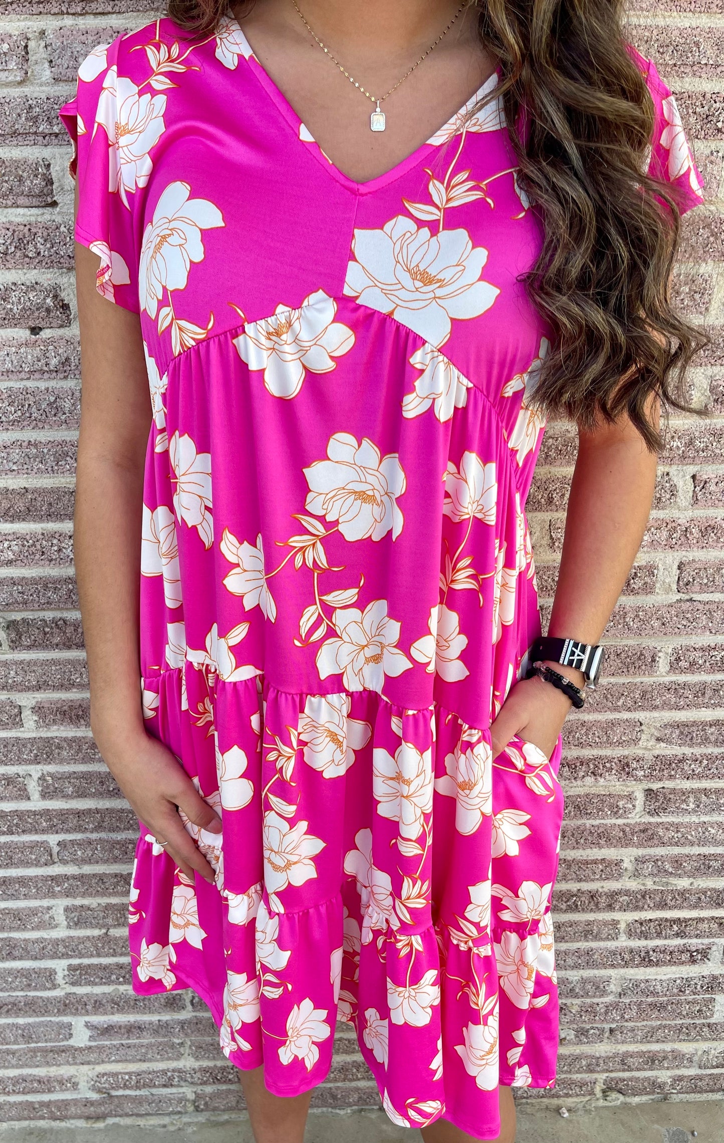 Pink Baby Doll Floral Dress