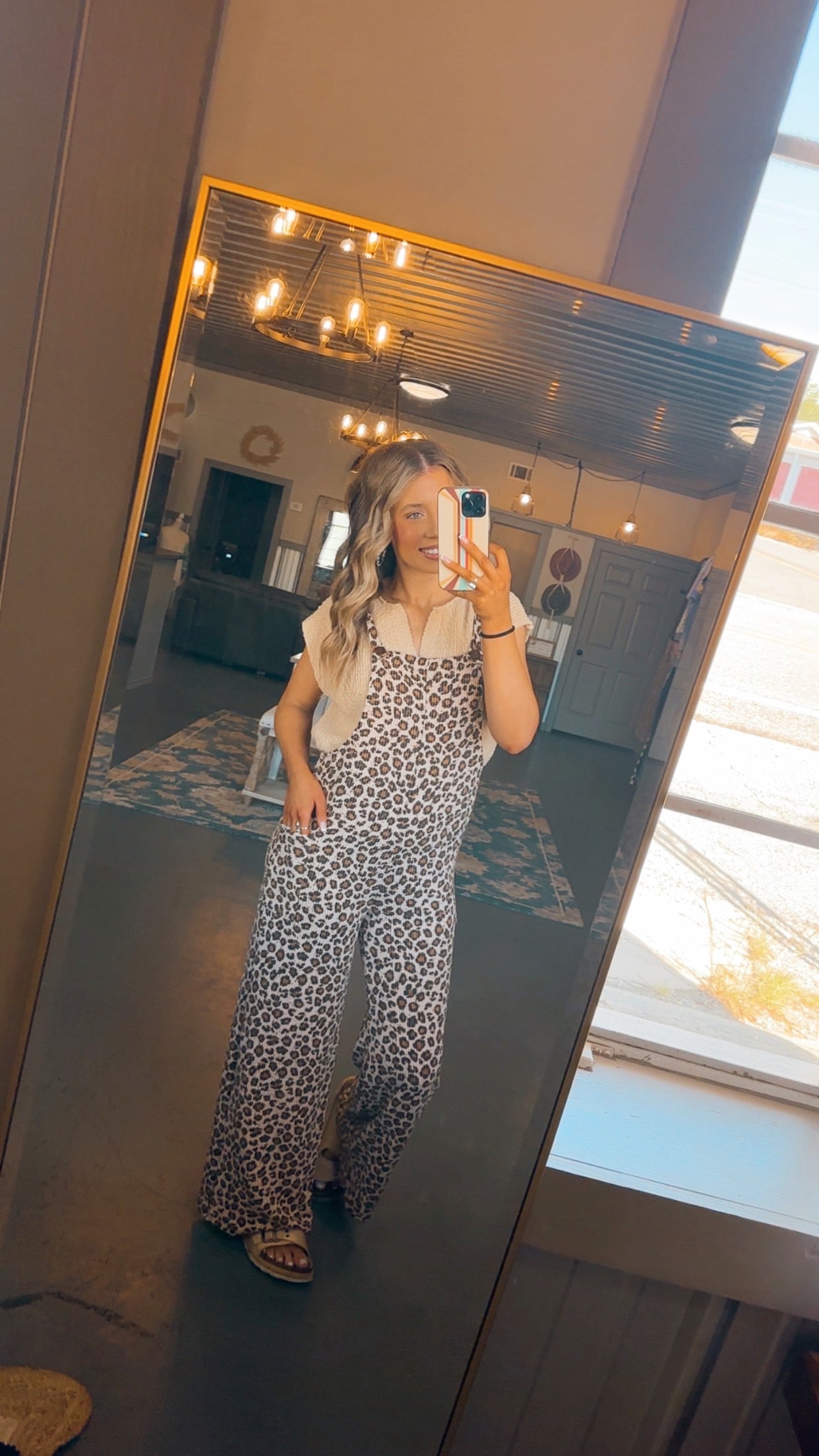 Overall Animal Print Jumpsuit