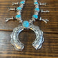 Turquoise Horseshoe Necklace + Earring set