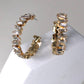 BAGUETTE RHINESTONE HOOP EARRINGS
