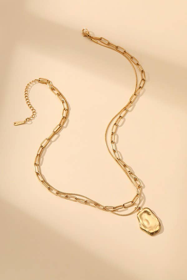 18K STAINLESS STEEL TARNISH FREE LAYERED NECKLACE