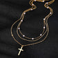 18K STAINLESS STEEL TARNISH FREE CROSS NECKLACE