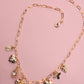 CHARM NECKLACE-BOW HEART RHINESTONE FLOWER