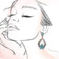 WESTERN TURQ FLOWER DROP EARRINGS
