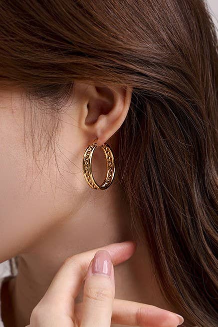 18K STAINLESS STEEL WATERPROOF TARNISH FREE HOOPS