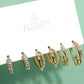 TRIO HUGGIE HOOP RHINESTONE TITANIUM POST EARRINGS