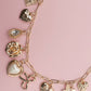 CHARM NECKLACE-BOW HEART RHINESTONE FLOWER