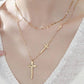 18K STAINLESS STEEL TARNISH FREE CROSS NECKLACE
